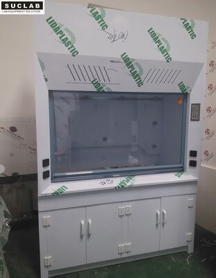 China 6' Ducted PP Fume Hood Cupboard Full Cover Lighting With Exhaust Fans supplier