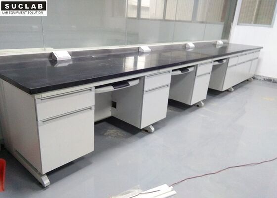 China Steel And Wood School Science Laboratory Furniture Black Marble Countertop Type supplier
