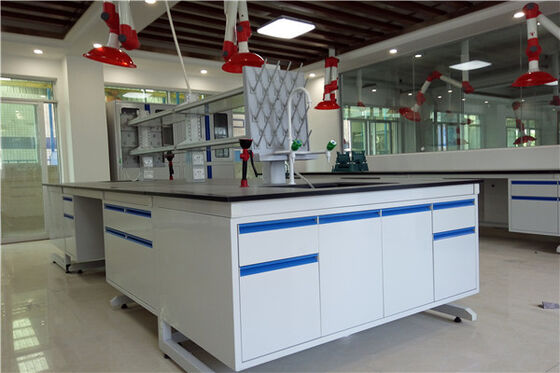 China Custom Made Island Bench Lab Furnitures With Sink Unit For Chemical Lab Furniture supplier
