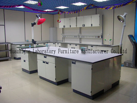 China Durable School Steel Lab Bench 1.0mm Steel Cabinets With PP Material Handle supplier
