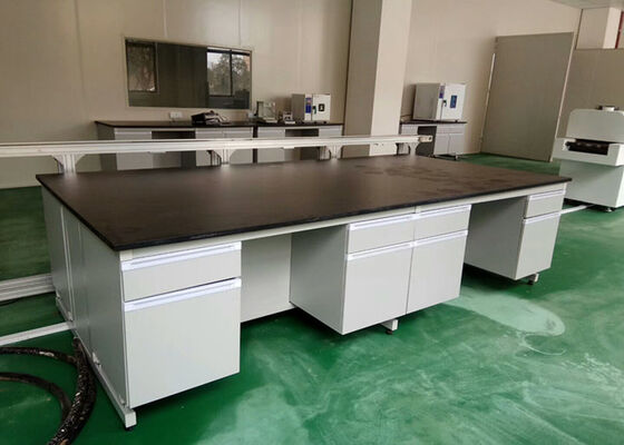 China White Wood Modular Lab Furniture Premium Square Steel For High School / Hospital supplier