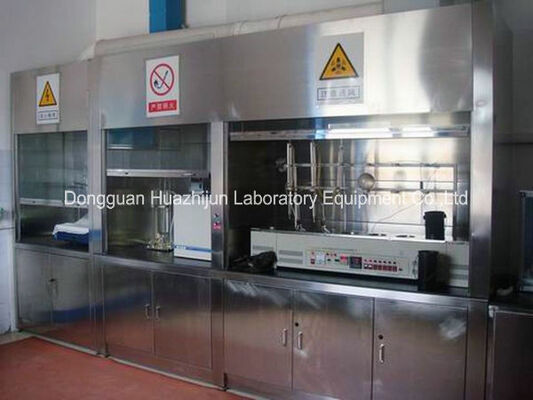 China Customized 304 SS Laboratory Fume Cupboards With Hood Remote Control / Valve Cup Sink supplier