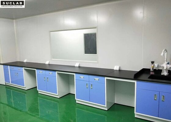 China Customized Science Lab Benches 2 Layers Reagent Shelf H / C Steel Frame supplier