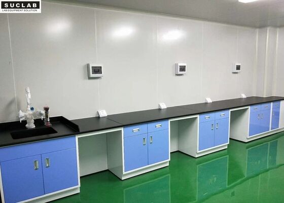 China Wall Mounted Steel Lab Furniture 12.7mm Solid Worktop Alkali Resistant supplier