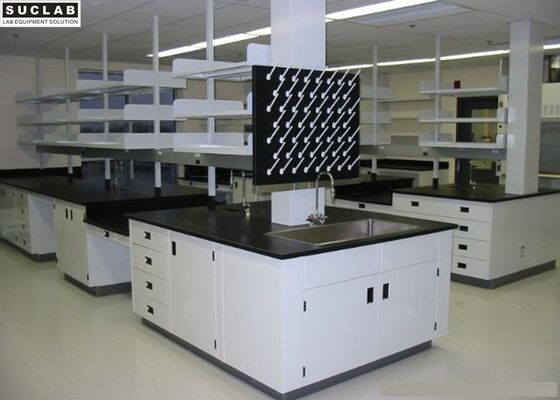 China Commercial Laboratory Wall Cabinets Multi Choice Worktops With Stool Chairs supplier