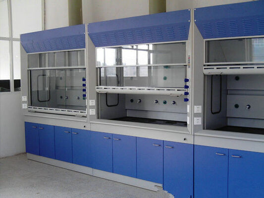 China Laboratory Steel Fume Hood , Lab Fume Cupboard With PP Sink / Water Faucet supplier