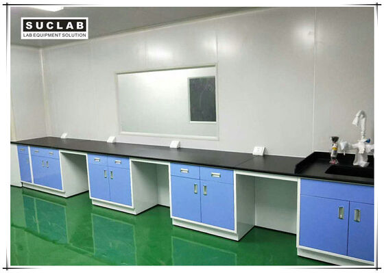 China Steel Lab Wall Bench With Corrosion Resistant Worktop In Pharmaceutical Company supplier