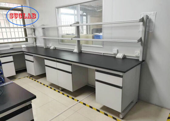 Acid Alkali Proof Modular Lab Furniture With Black Colour Handle In Chemistry Laboratory supplier