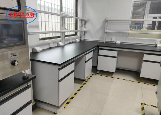 Acid Alkali Proof Modular Lab Furniture With Black Colour Handle In Chemistry Laboratory supplier