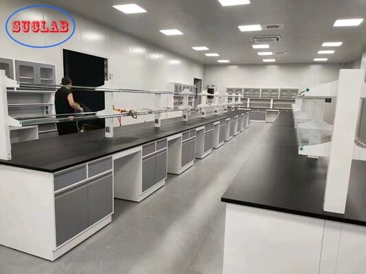 Floor Mounted Steel Structure Chemistry Lab Furniture With Wall Storage Cabinet supplier