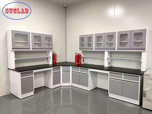 Floor Mounted Steel Structure Chemistry Lab Furniture With Wall Storage Cabinet supplier