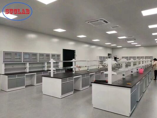 Floor Mounted Steel Structure Chemistry Lab Furniture With Wall Storage Cabinet supplier