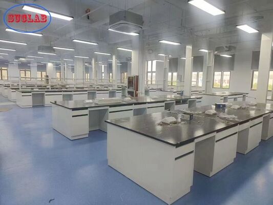 Epoxy Resin Worktop Chemistry Lab Bench With Black Colour Embedded Handle supplier