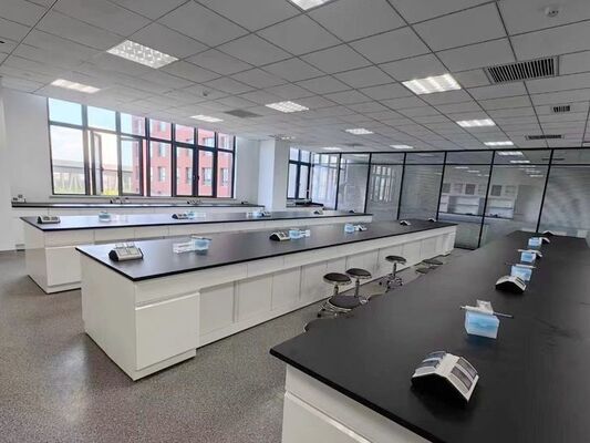 Steel Structure Lab Tables With Embeded Cabinet In Chemistry Laboratory supplier