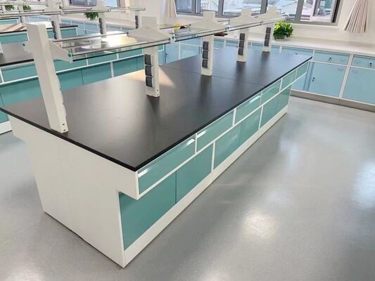 Steel Structure Lab Tables With Embeded Cabinet In Chemistry Laboratory supplier