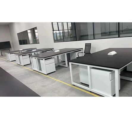 H Frame Type Lab Island Tables With Mobile Cabinet In Laboratory Furniture supplier