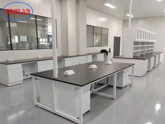 H Frame Type Lab Island Tables With Mobile Cabinet In Laboratory Furniture supplier