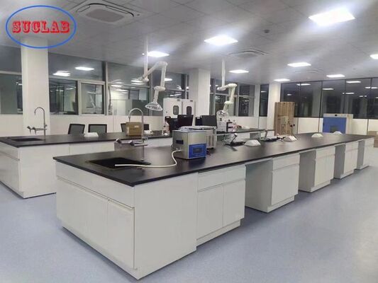 Lab Island Bench With Reagent Shelves In Research And Development Center supplier