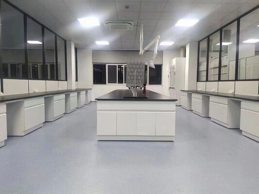Lab Island Bench With Reagent Shelves In Research And Development Center supplier