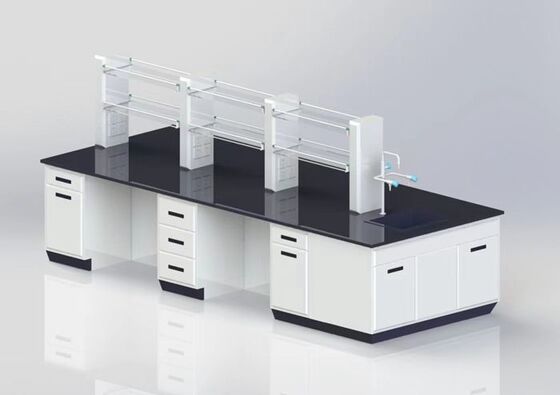High Level Series Lab Island Bench With Reagent Shelves For Experiment Operation Platform supplier