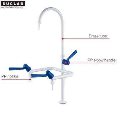 Solid Brass Lab Taps For Sinks , Triple Outlet Faucet With Durable PP Knob supplier
