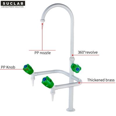 Solid Brass Lab Taps For Sinks , Triple Outlet Faucet With Durable PP Knob supplier
