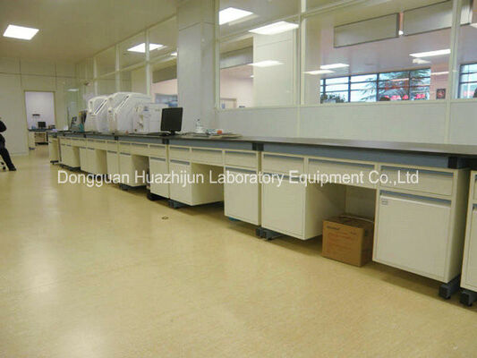 Physics Steel Metal Work Table , Science Lab Furniture With Reagent Shelf supplier