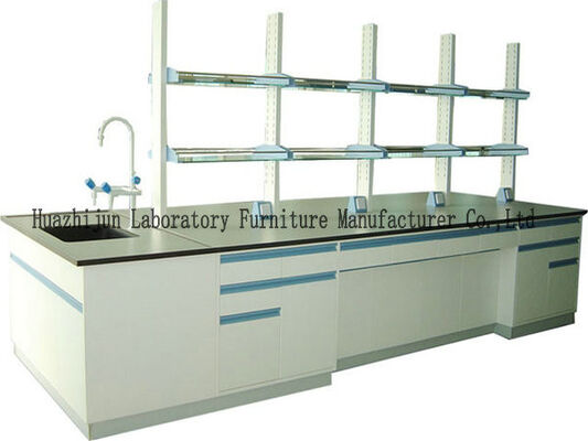 Durable School Steel Lab Bench 1.0mm Steel Cabinets With PP Material Handle supplier