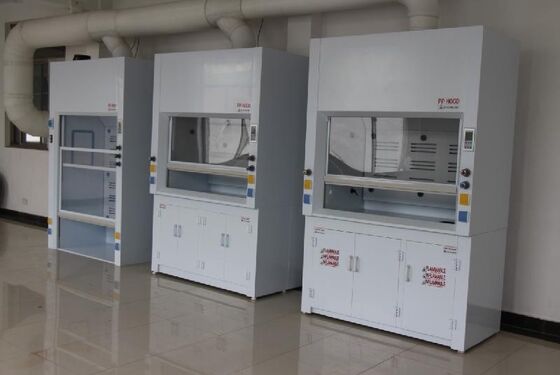 Alkali Proof PP Fume Hood Fluorescent Inner Lamp And Lifting Freely PVC Window supplier