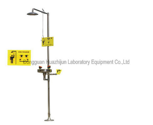 115L/Min Water Flow Laboratory Fittings Eyewash Shower Push To Open / Hand Pulling Type supplier