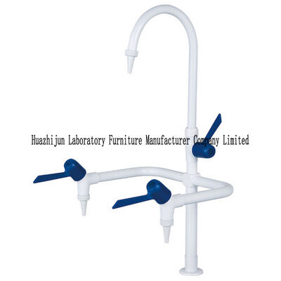 Double Outlet Laboratory Fittings Faucet Deck Mounted Epoxy Coated Acid Resistant supplier