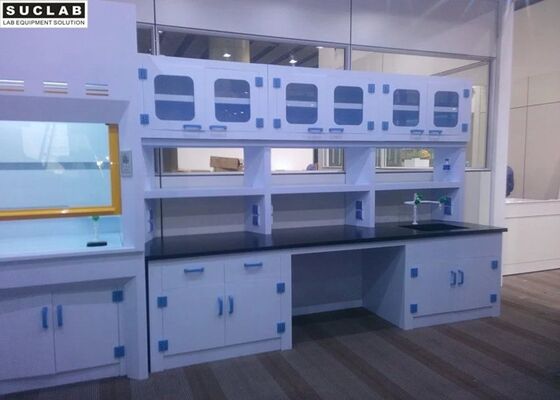 Wall Cabinet Combined Medical Laboratory Furniture , Laboratory Island Bench Floor Mounted supplier
