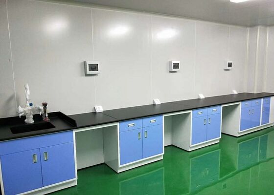 Steel Lab Wall Bench With Corrosion Resistant Worktop In Pharmaceutical Company supplier