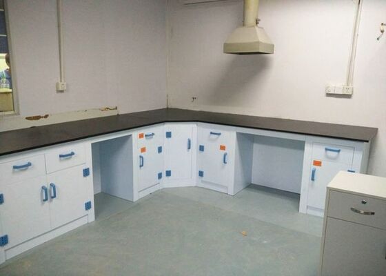 Waterproof PP Lab Bench With Reagent Shelves In Chemistry Laboratory supplier