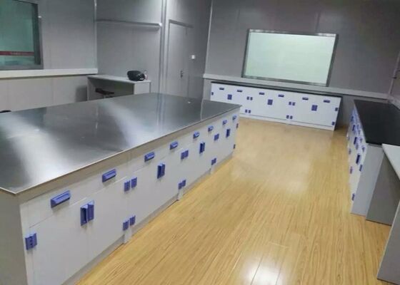 Floor Mounted Chemical Resistant Laboratory Tables With PP Handle supplier