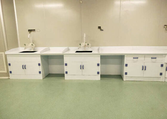 Chemical Lab Furniture Polypropylene Countertop With PP Drip Rack And Water Outlet supplier