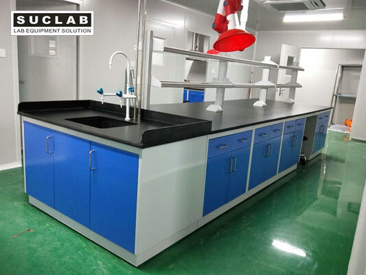 Blue Colour Chemistry Lab Tables With C-Frame Handle For Laboratory Usage supplier