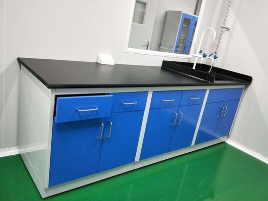 Blue Colour Chemistry Lab Tables With C-Frame Handle For Laboratory Usage supplier