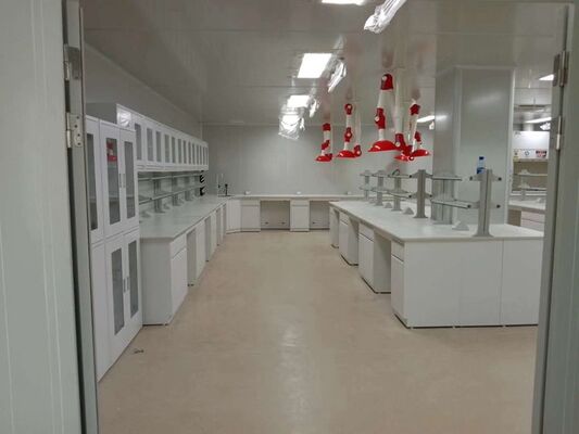 White Colour Worktop Steel Made Lab Island Bench With Storage Cabinet For Laboratory Use supplier