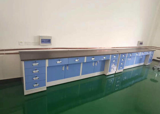 15mm Black Marble Worktop Steel Made Lab Side Workstation With Concave Cabinets supplier