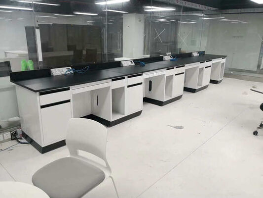 Floor Mounted Steel Made Lab Tables Work Benches With Computer Space supplier