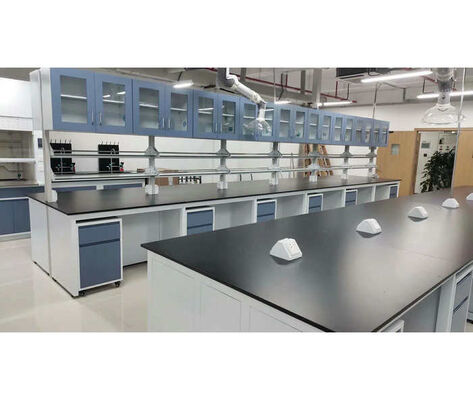 H-frame Lab Island Casework With Movable Cabinet,Lab Table Furniture For School Usage supplier