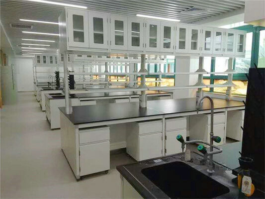 H-frame Lab Island Casework With Movable Cabinet,Lab Table Furniture For School Usage supplier