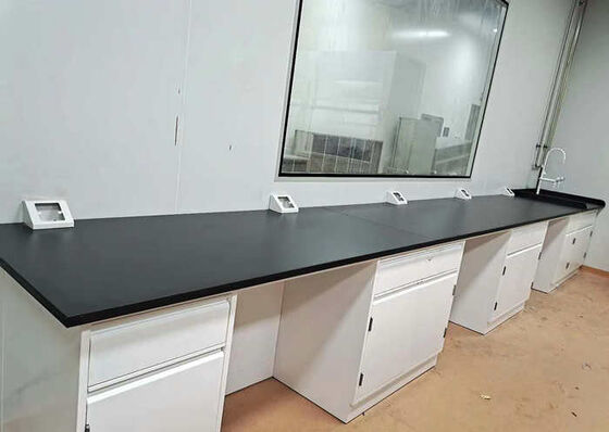 1.0mm thickness Cold Rolled Steel Laboratory Workbench With Storage Cabinet supplier