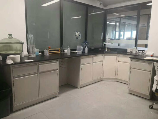 1.0mm thickness Cold Rolled Steel Laboratory Workbench With Storage Cabinet supplier