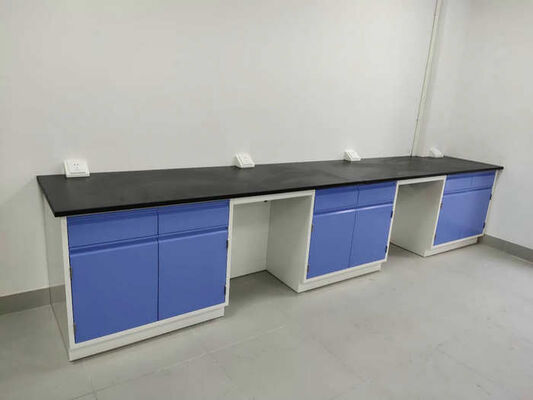 Blue Cabinet Chemical Lab Tables 16mm Epoxy Resin Worktop Laboratory Furniture supplier