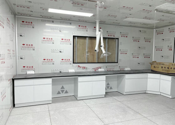 Phenolic Resin Worktop Lab Furniture Series White Steel Cabinet Chemical Lab Benches supplier