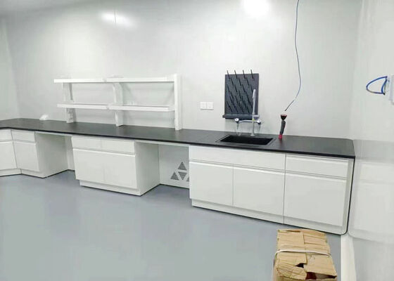 Phenolic Resin Worktop Lab Furniture Series White Steel Cabinet Chemical Lab Benches supplier