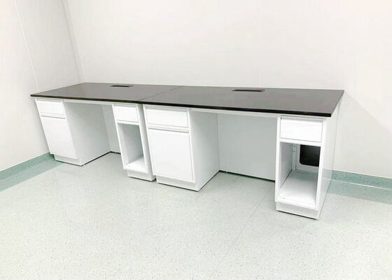 Phenolic Resin Worktop Lab Furniture Series White Steel Cabinet Chemical Lab Benches supplier
