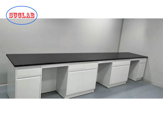 White Colour Floor Type Lab Work Bench With Phenolic Resin Countertop supplier